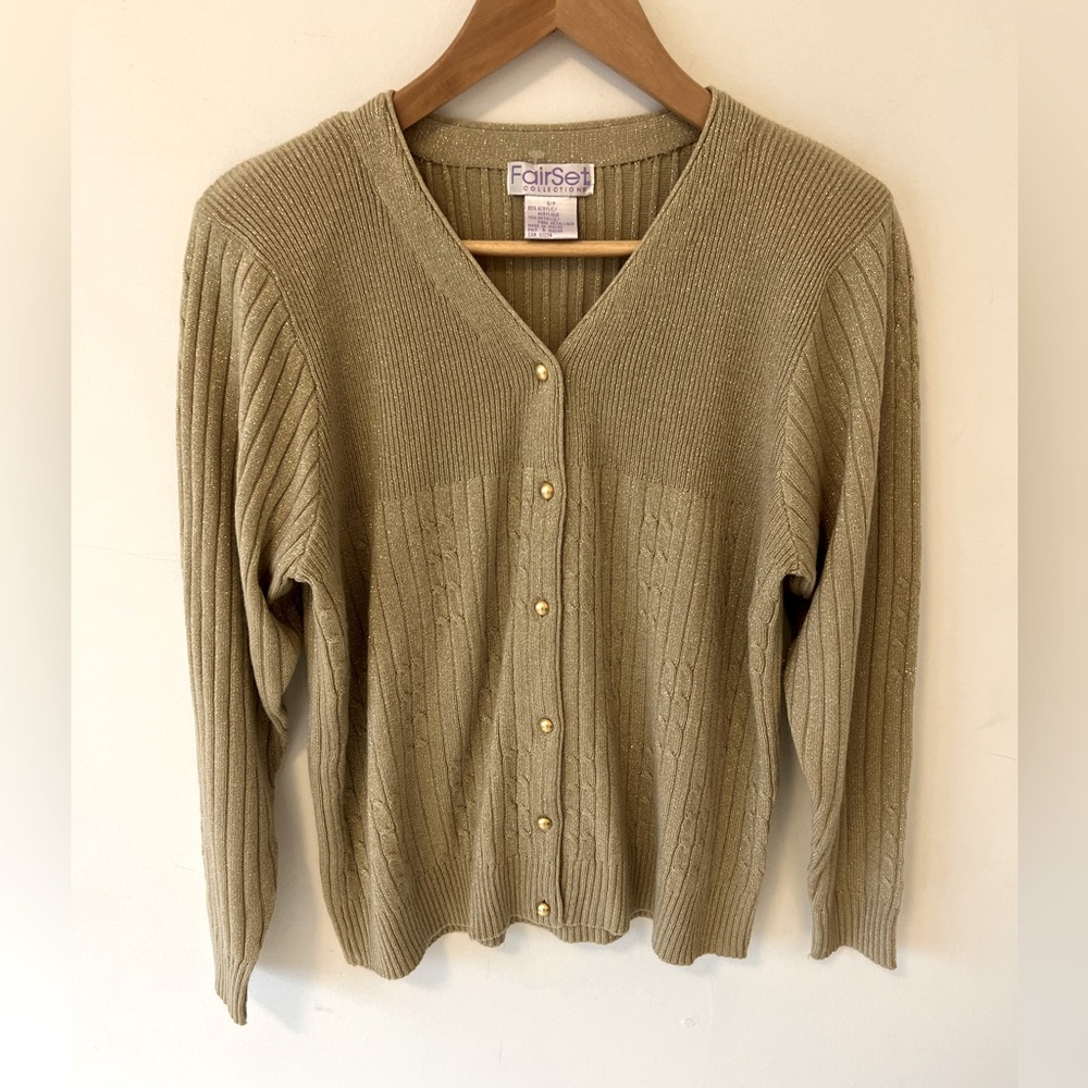 Vintage metallic button up cardigan